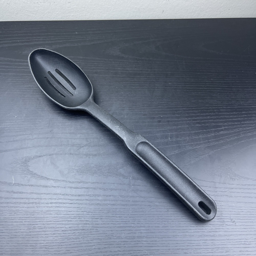 Pampered Chef #2336 Black Nylon Slotted Spoon – 13" – Made in USA